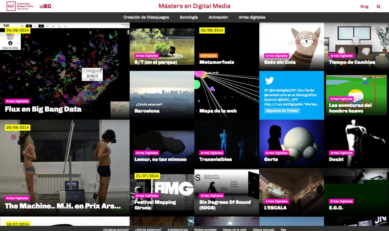 Web dels Màsters en Digital Media IDEC-UPF