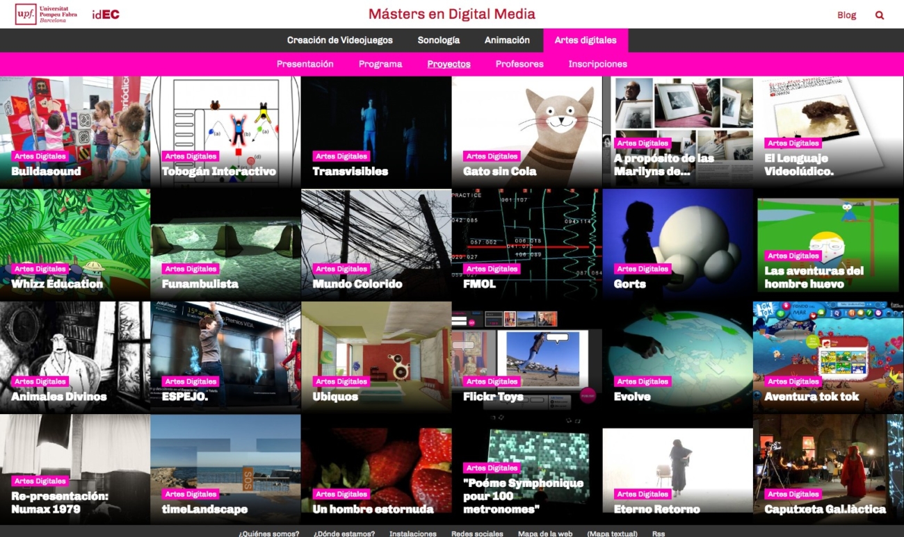 Web dels Màsters en Digital Media IDEC-UPF