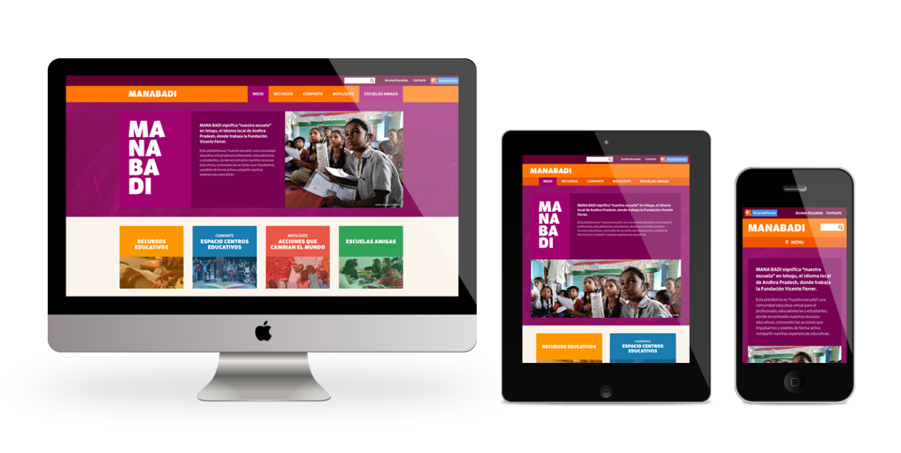 Web Manabadi. Fundación Vicente Ferrer