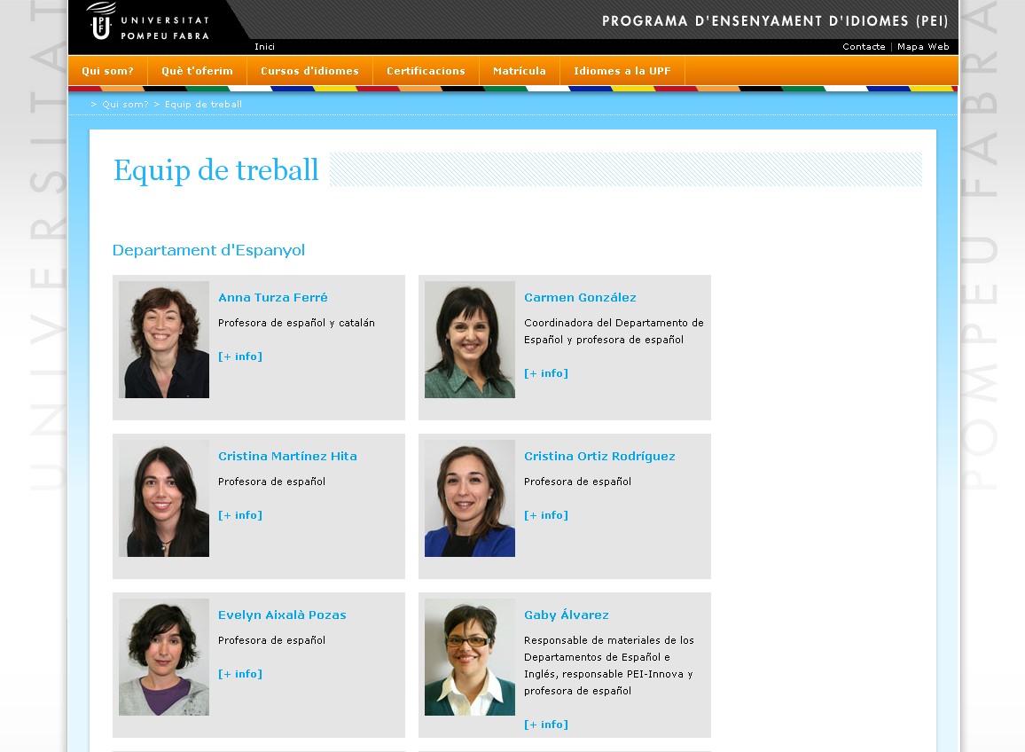 Web del programa d'Ensenyament d'Idiomes de la UPF